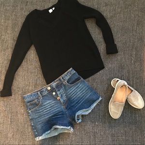 ribbed long sleeve v neck sweater super comfy